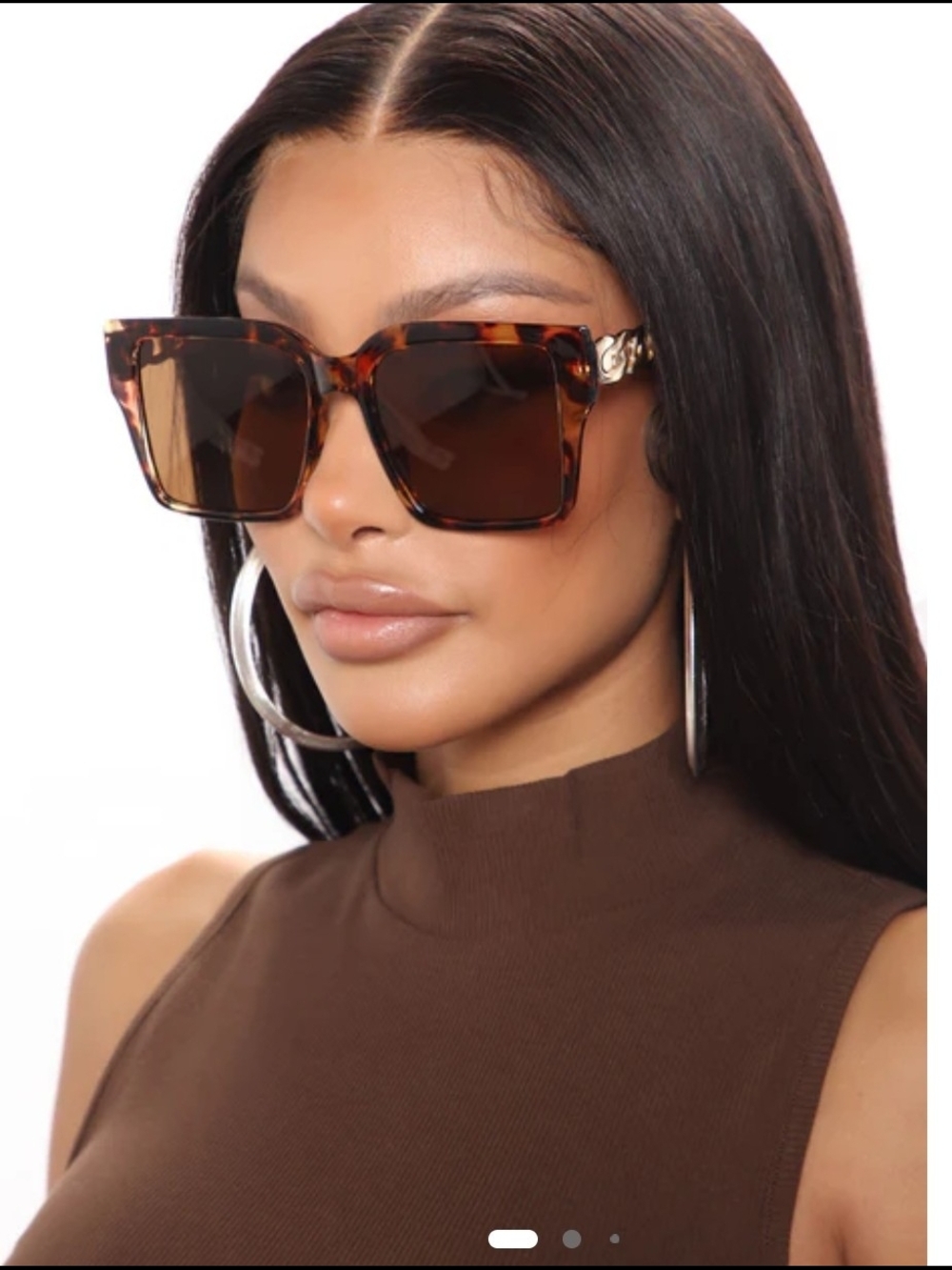 Fashion Nova Tortoiseshell Square Sunglasses - Brown
